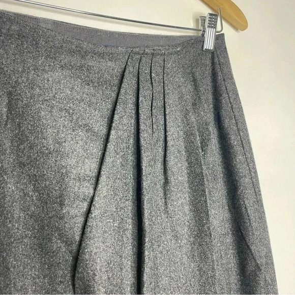 Ralph Lauren Wool Cashmere Wrap Midi Skirt Gray Size 8 - Picture 7 of 8